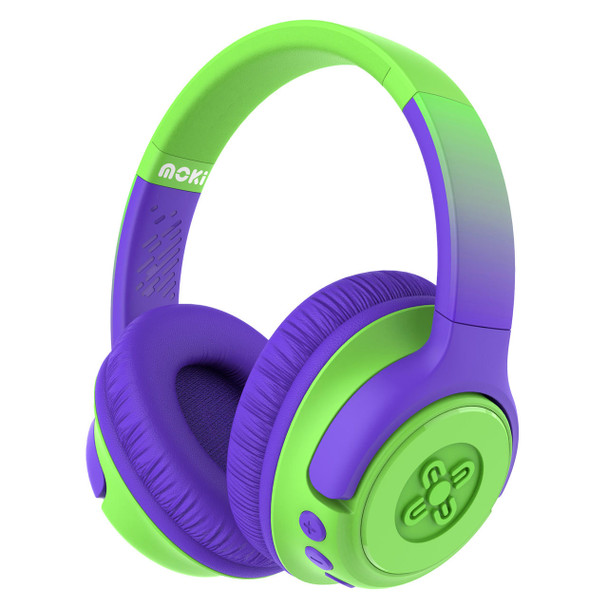 MOKI Moki Mixi Kids Volume Limited Wireless Headphones - Green Purple 