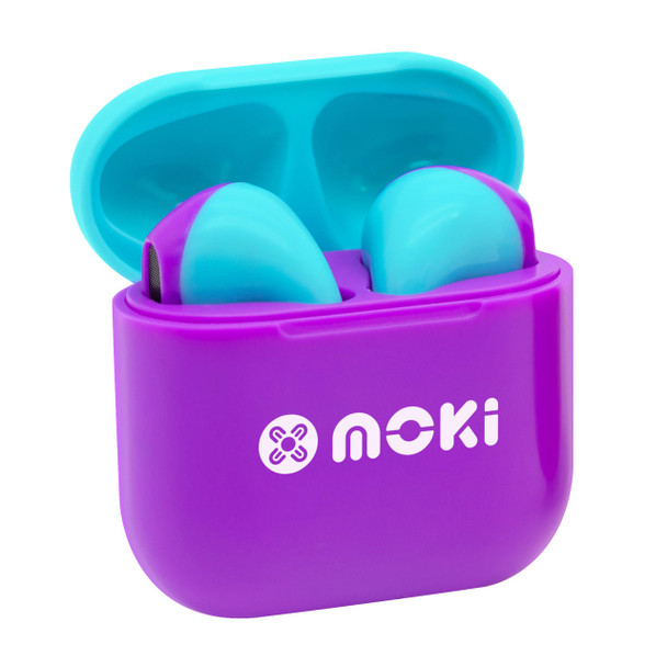 MOKI MokiPods Mini TWS Earphones for Kids Volume Limited - Purple Aqua