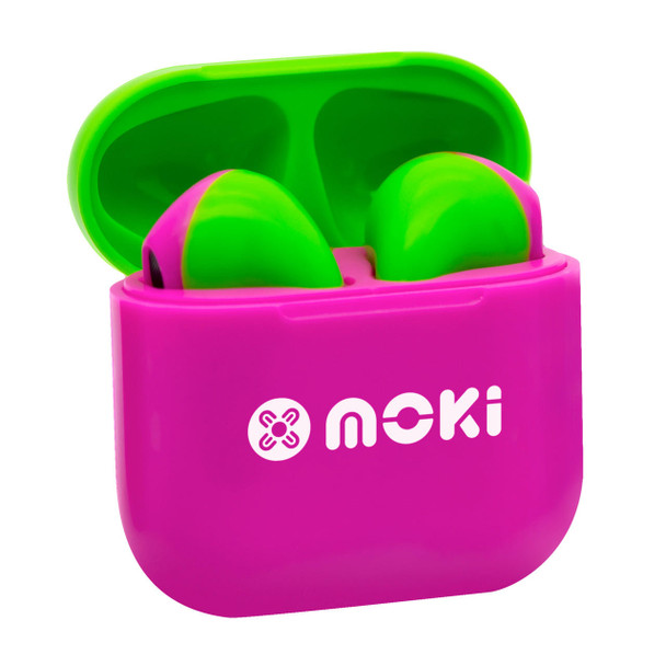 MOKI MokiPods Mini TWS Earphones for Kids Volume Limited - Pink Green