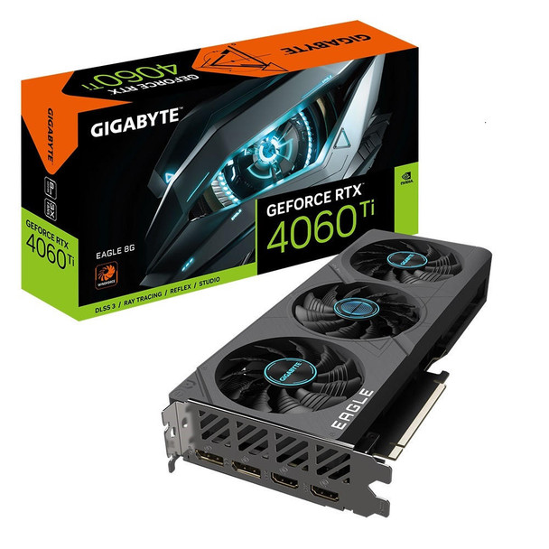  GIGABYTE nVidia GeForce RTX 4060 Ti EAGLE 8GD GDDR6 Video Card, PCI-E 4.0, 2535MHz Core Clock, 2x DP 1.4a, 2x HDMI 2.1a 