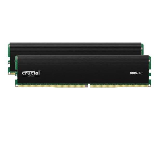 MICRON (CRUCIAL) Pro 32GB (2x16GB) DDR4 UDIMM 3200MHz CL22 Black Heat Spreaders Support Intel XMP AMD EXPO for Desktop PC Gaming Memory