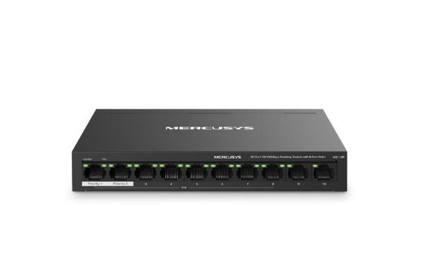  TP-LINK MS110P 10-Port 10/100Mbps Desktop Switch with 8-Port PoE+ 