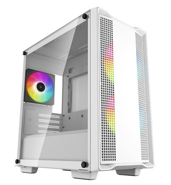 DEEPCOOL CC360 ARGB White Micro-ATX Case 3 Pre-Installed ARGB Fans Liquid Cooling up to 360mm,Tempered Glass Panel,