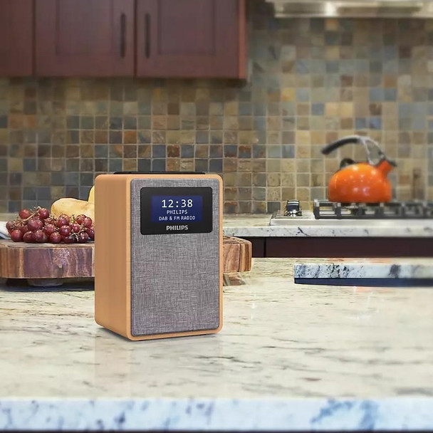 PHILIPS Wooden Cabinet Clock DAB Radio TAR5505 