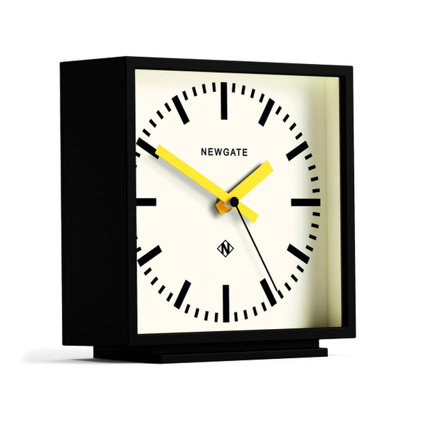  Newgate Amp Mantel Clock Black With Yellow Hands 