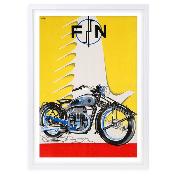  Wall Art's Fn Motorcycles Large 105cm x 81cm Framed A1 Art Print 
