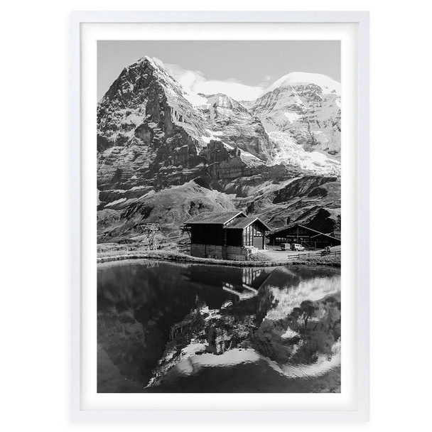  Wall Art's Alpine Lake Large 105cm x 81cm Framed A1 Art Print 