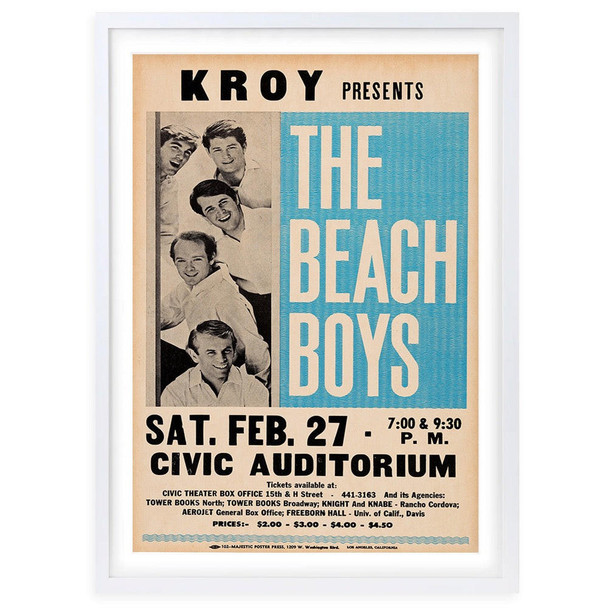  Wall Art's Beach Boys 1965 Large 105cm x 81cm Framed A1 Art Print 