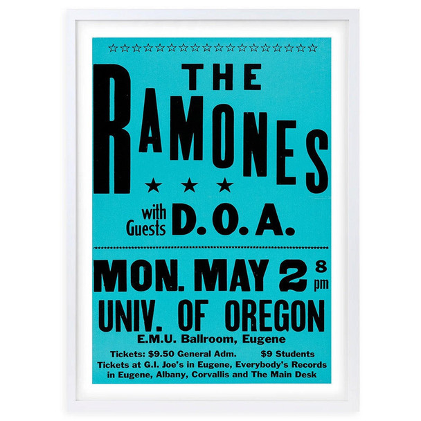  Wall Art's The Ramones - D.O.A. - 1984 Large 105cm x 81cm Framed A1 Art Print 