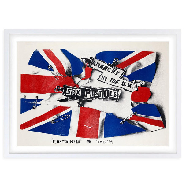  Wall Art's The Sex Pistols - Anarchy In The Uk Promo Poster - 1976 Large 105cm x 81cm Framed A1 Art Print 