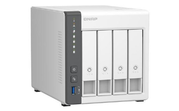 QNAP 4-bay ARM 4C 2.0GHz ; 4 x SATA 6Gb/s 3.5 ;/2.5 4GB RAM on-board; 1 x GbE; 1 x 2.5GbE ; 1 x USB3.2 Gen1 and 2 x USB2.0