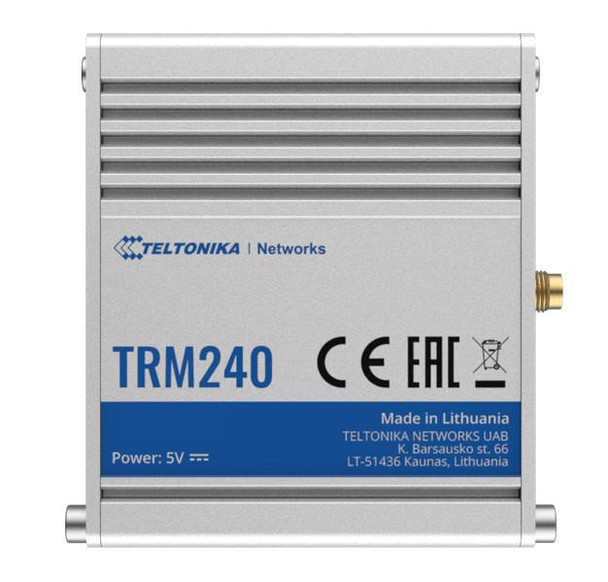TELTONIKA TRM240 - the industrial grade USB LTE Cat 1 Modem with a rugged housing and external antenna connector for better signal coverage