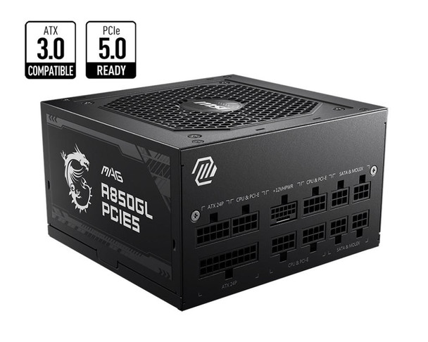  MSI Magenta  A850GL PCIE5 850W Up to 90% (80 Plus Gold) ATX Power Supply Unit 