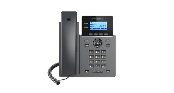  GRANDSTREAM GRP2602G Carrier Grade 2 Line IP Phone, 2 SIP Accounts, 2.2' LCD, 132x48 Screen, HD Audio, Powerable Via POE, 5 way Conference, 1Yr f 