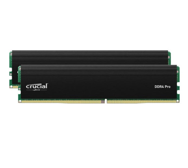 MICRON (CRUCIAL) Pro 64GB (2x32GB) DDR4 UDIMM 3200MHz CL22 Black Heat Spreaders Support Intel XMP AMD Ryzen for Desktop PC Gaming Memory