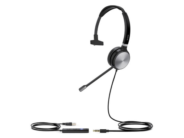  YEALINK UH36 Mono Wideband Noise Cancelling Headset - USB-C / 3.5mm Connections, Designed for UC, Simple Call Management, HD Voice, LED Indicator 