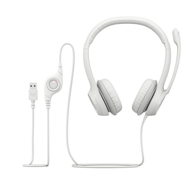  LOGITECH H390 Wired USB Headset - White 