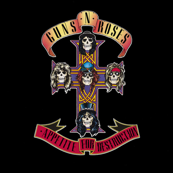 UNIVERSAL MUSIC Guns & Roses Appetite For Destruction - Vinyl Album & Crosley Record Storage Display lay Stand