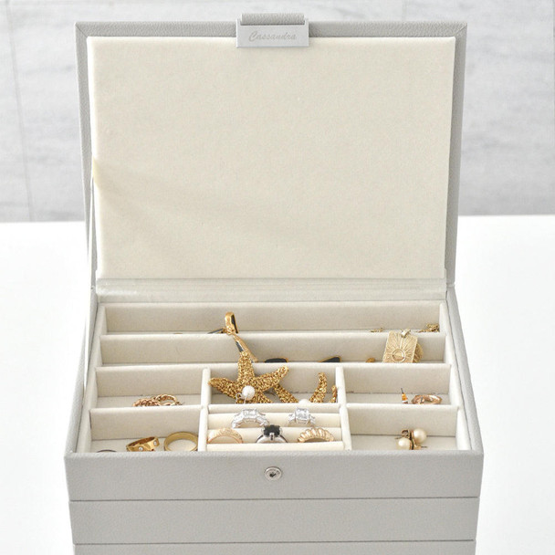  Cassandra's Medium 4 Tray Jewellery Box - The Jade Collection - Pink 