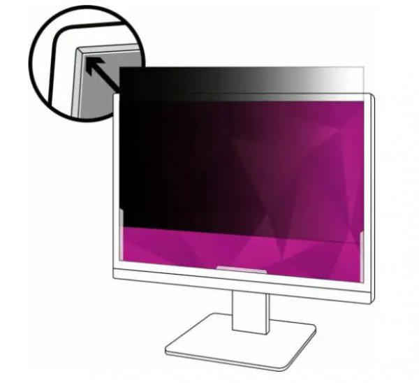 3M High Clarity Privacy Filter for 22inch Monitor with Adhesive Strips and Slide Mounts, 16:10