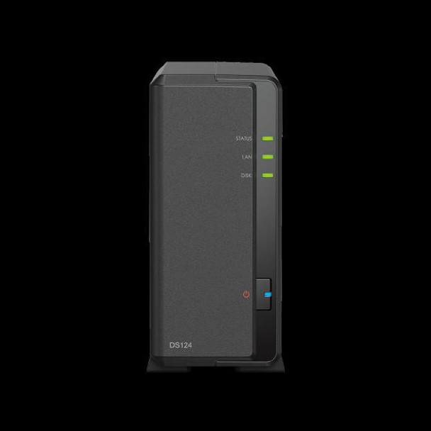 SYNOLOGY Synology DiskStation DS124 1-Bay 3.5inch Diskless 1xGbE NAS (Tower), Realtek RTD1619B quad-core. 1.4GHz, 1GB RAM, 2xUSB3 - 2 yr  - Launch date 19JUL23