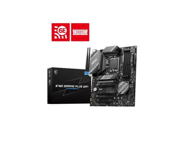MSI B760 GAMING PLUS WIFI ATX Motherboard, 4x DDR5~192GB, 5x PCI-E x 16, 2x M.2, 4x SATA, 2x USB 3.2 , 4x USB 2.0 1 US Box of  C