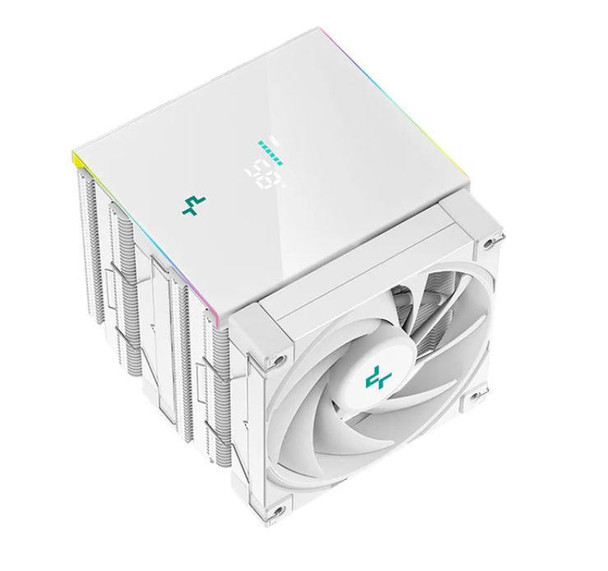 DEEPCOOL AK620 DIGITAL WHITE High Performance Dual Tower CPU Cooler, 6 Copper Heat Pipes, 2x 120 FDB Fans, 260W Heat Dissipation LGA2066/2011-v3/1200/