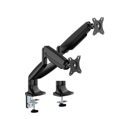  BRATECK LDT82-C024E-BK DUAL SCREEN HEAVY-DUTY MECHANICAL SPRING MONITOR ARM For most 17'~35' Monitors, Matte Black(New) 