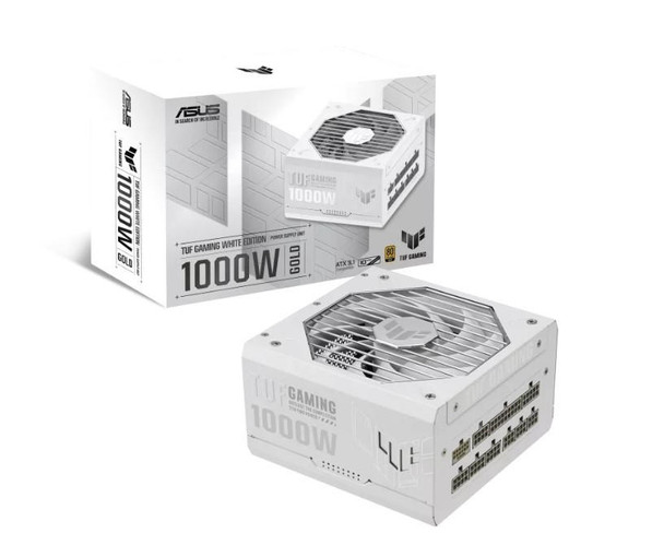 ASUS TUF-GAMING-1000G WHITE 1000W 80 Plus Gold Fully Modular PSU, Japanese Capacitors.135mm Fan, Dual Ball Fan Bearings, 10YW