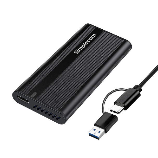  SIMPLECOM SE505 NVMe M.2 SSD to USB-C Enclosure USB 3.2 Gen 2 10Gbps Ultra-slim aluminium case Tool-free design 