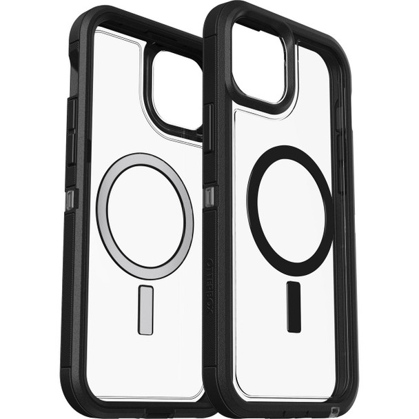 OTTERBOX Defender XT MagSafe Apple iPhone 15 Pro (6.1') Case Dark Side (Clear / Black) - (77-93267), DROP+ 5X Military Standard, Multi-Layer