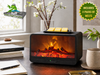 Electric Wax Melt Warmer w/ Active Fireplace Glow Lighting and 4-Mode Timer -- Black Finish -- w/ 4 Scented Wax Packs