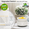 White Round Ceramic Tray Wax Melt Warmer with Timer & 4 Scented Wax Packs