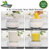 Round Ceramic Tray Wax Melt Warmer & 4 Scented Melt Wax Packs