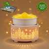 7-Color Round Ceramic Wax Melt Warmer in White & 4 Scented Wax Packs