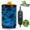 7-Color Underwater Themed Wax Melt Warmer with Timer & 4 Scented Wax Packs