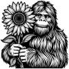 Kandle Koasters - Bigfoot with a Sunflower