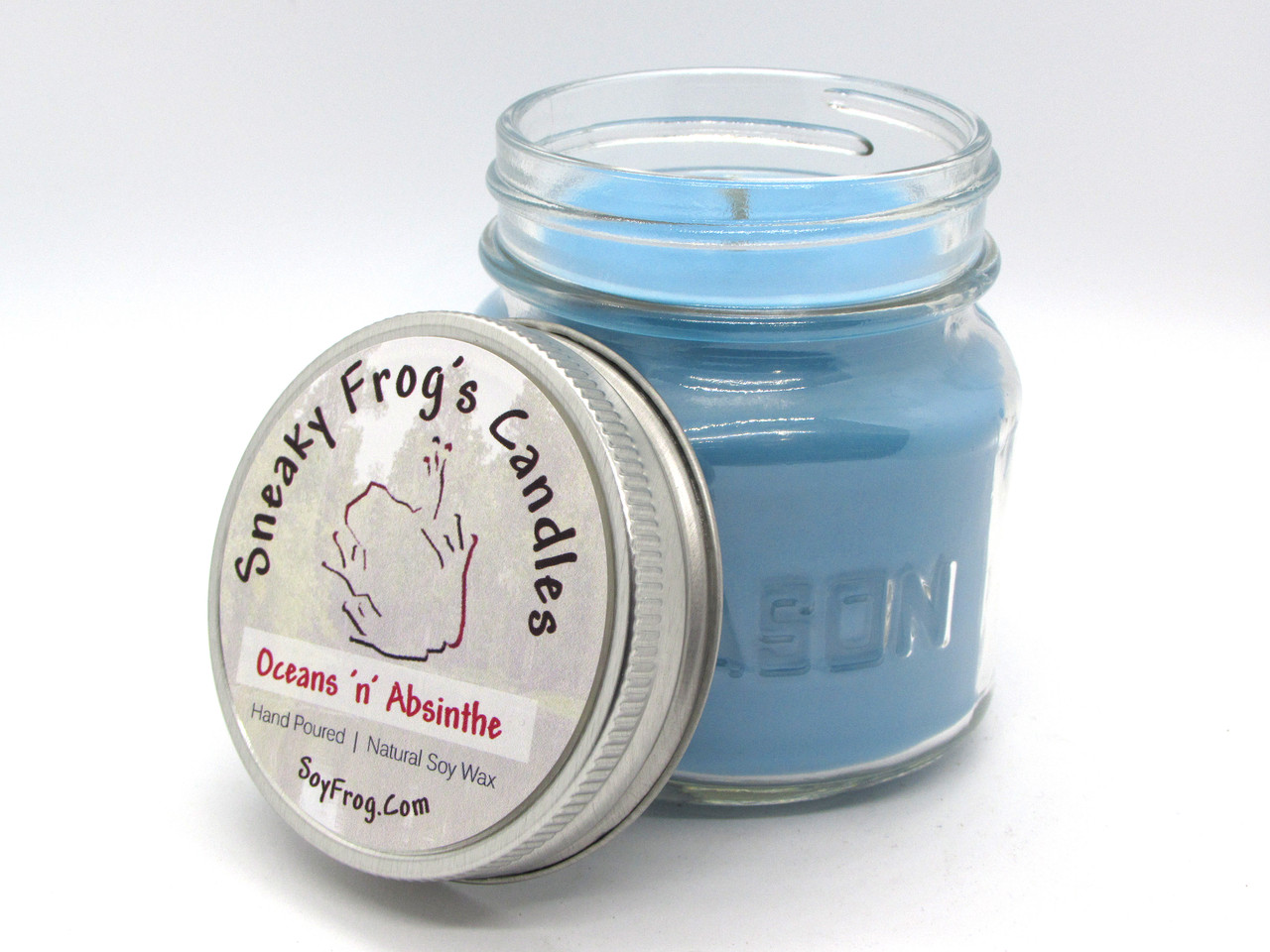 Oceans 'n' Absinthe - Scented Natural Soy Wax Candle - 8 Oz Mason Jar