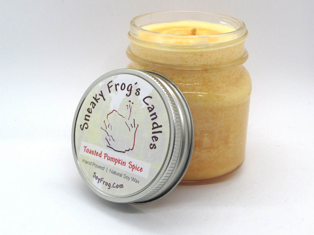 Toasted Pumpkin Spice - Scented Natural Soy Wax Candle - 8 Oz Mason Jar