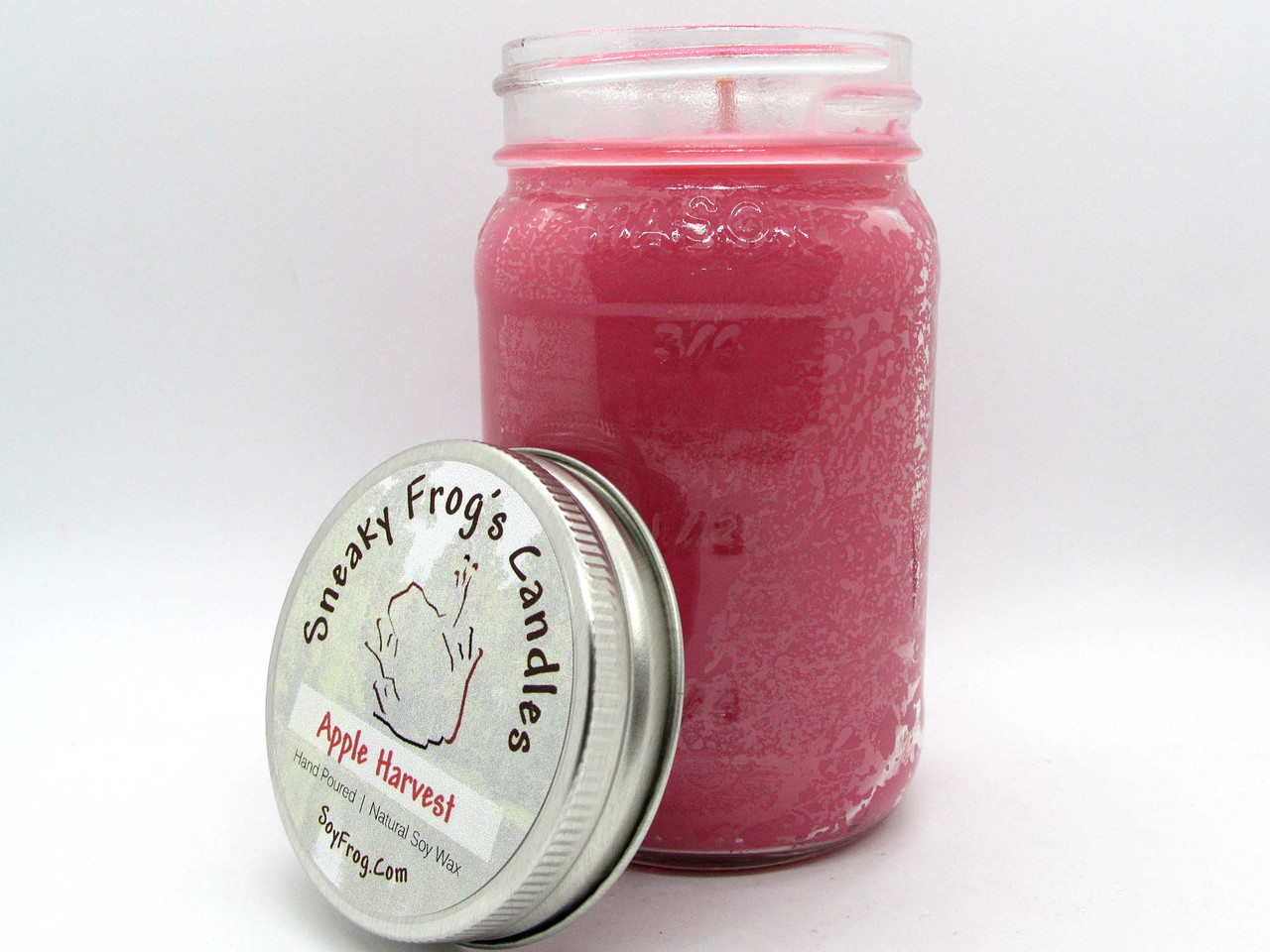 Apple Harvest - Scented Natural Soy Wax Candle - 16 Oz Mason Jar