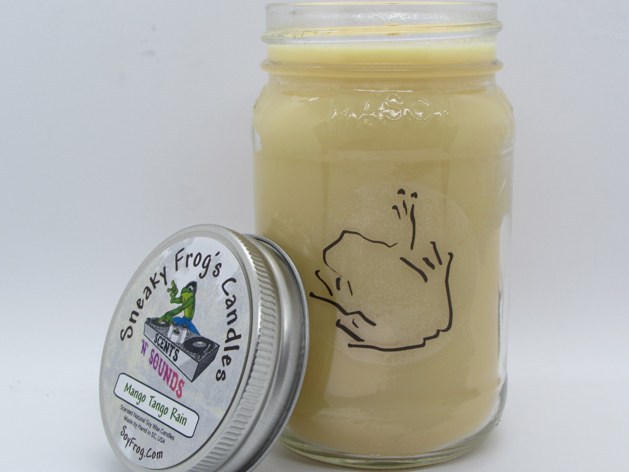 Mango Tango Rain - Scented Natural Soy Wax Candle - 16 Oz Mason Jar