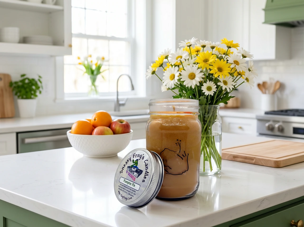 Pumpkin Pie - Scented Natural Soy Wax Candle - 16 Oz Mason Jar