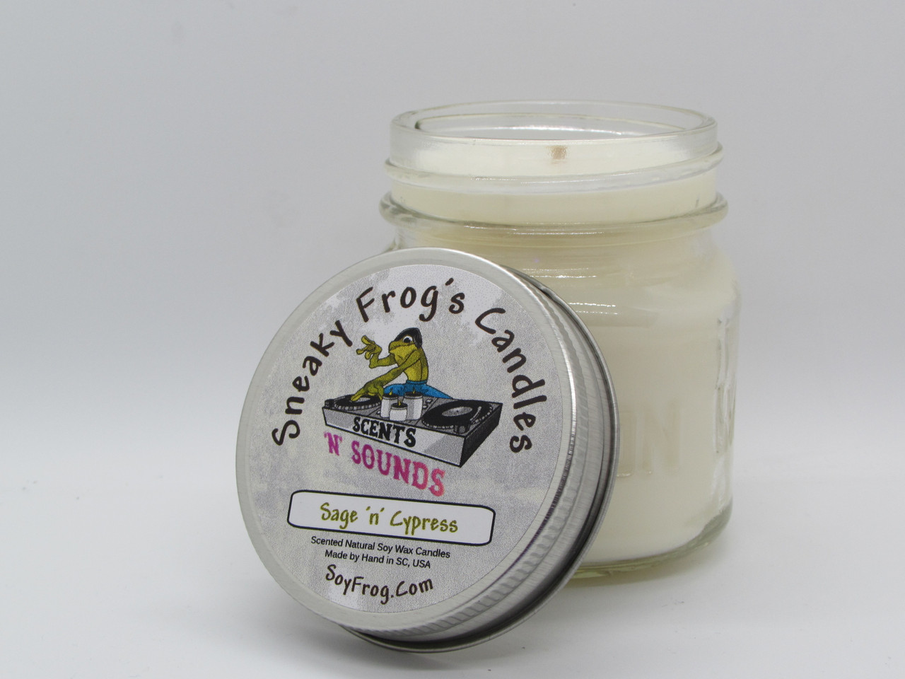 Sage 'n' Cypress - Scented Natural Soy Wax Candle - 8 Oz Mason Jar