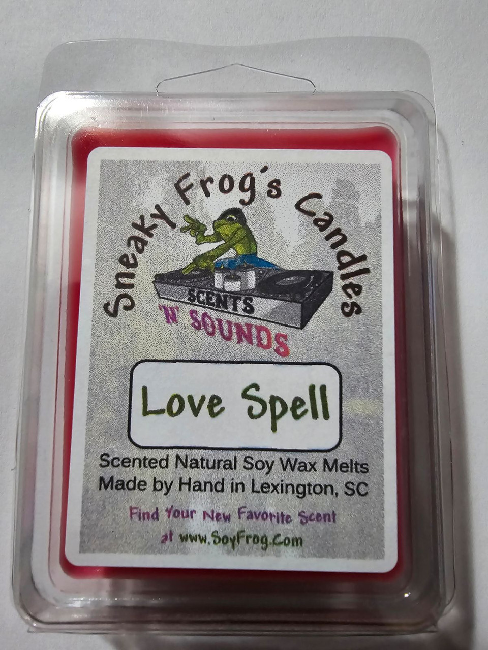 Sneaky Frog's Candles -- Love Spell Scented Wax Melts, Hearts, 6 Hearts per Pack, Free USPS Priority Shipping, Special Includes 6 x Packs of Six Hearts