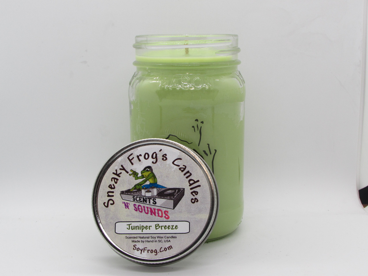 Juniper Breeze Scented Natural Soy Wax Candle -- Sneaky Frog's Candles