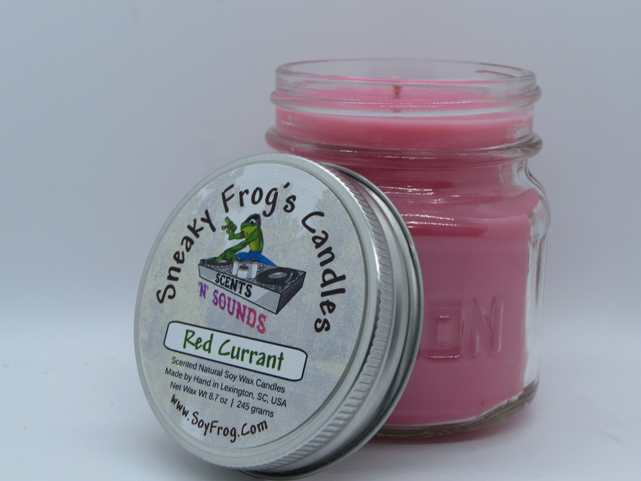 Red Currant - Scented Natural Soy Wax Candle - 8 Oz Mason Jar