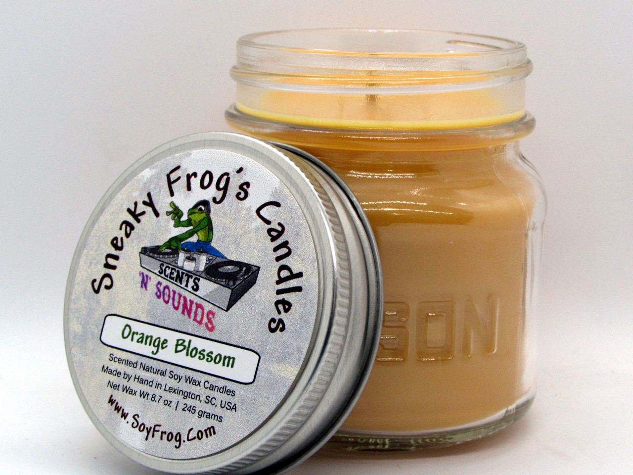 Orange Blossoms - Scented Natural Soy Wax Candle - 8 Oz Mason Jar