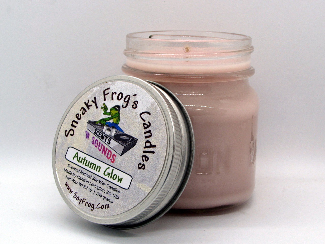 Autumn Glow - Scented Natural Soy Wax Candle - 8 Oz Mason Jar