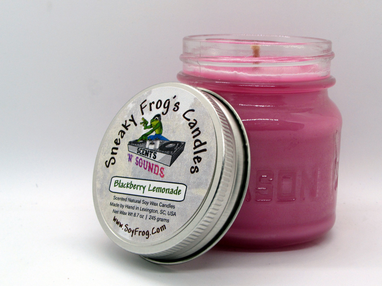 Blackberry Lemonade - Scented Natural Soy Wax Candle - 8 Oz Mason Jar