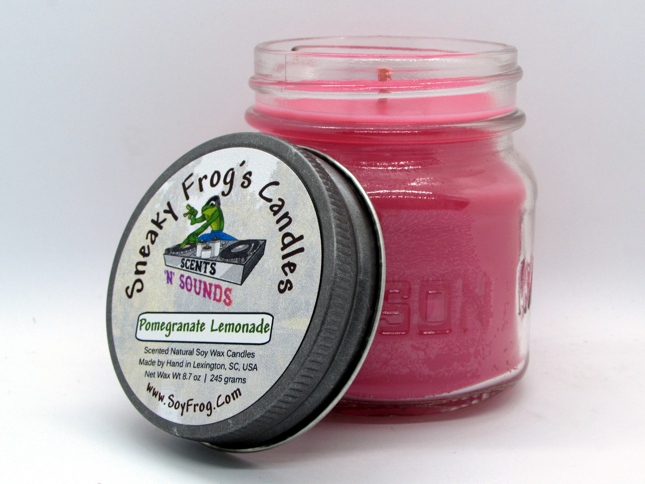 Pomegranate Lemonade - Scented Natural Soy Wax Candle - 8 Oz Mason Jar Pomegranate Lemonade - Scented Natural Soy Wax Candle - 8 Oz Mason Jar